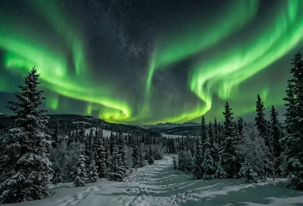 View of Fairbanks Northern Lights