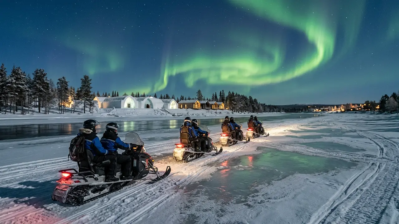 ICEHOTEL Kiruna: Aurora Experience + Snowmobile Safari
